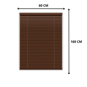 Veneziana PVC Vari Colori Lamelle Regolabili Varie Misure Privacy Protezione Solare Casa Ufficio Misura : 60 x 160 , Colore: Marrone