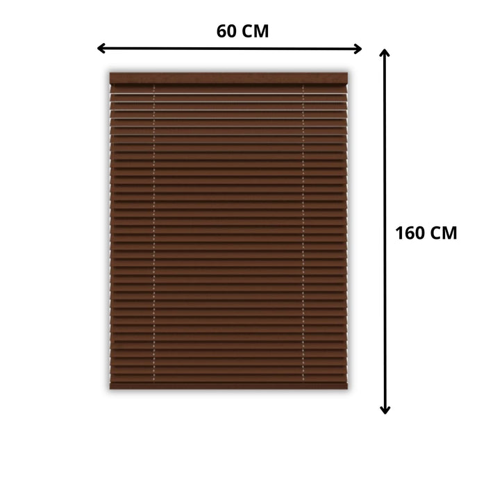 Veneziana PVC Vari Colori Lamelle Regolabili Varie Misure Privacy Protezione Solare Casa Ufficio Misura : 60 x 160 , Colore: Marrone