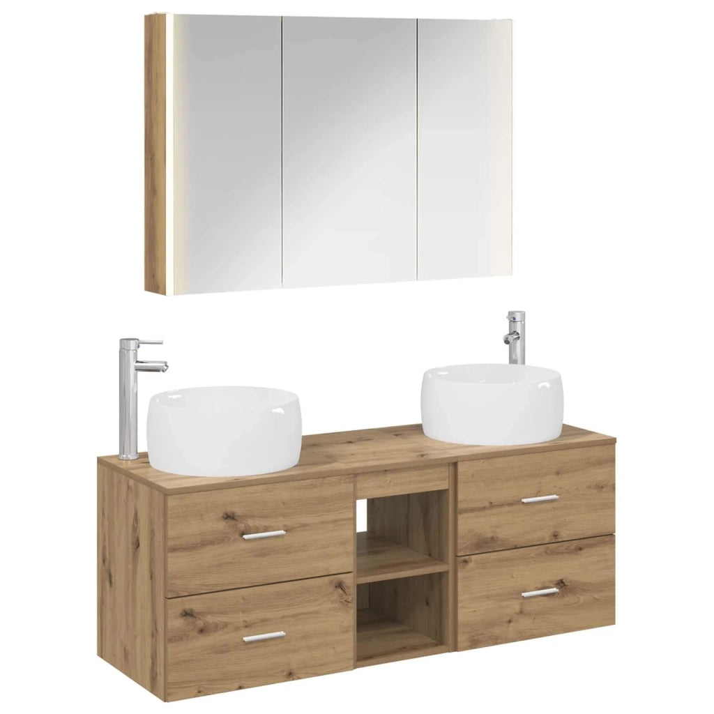 Set di mobili per il bagno 4 pcs Rovere Artigianale 3407030