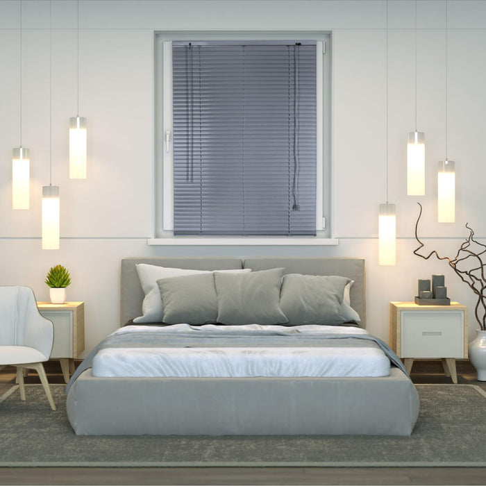 Veneziana PVC Vari Colori Lamelle Regolabili Varie Misure Privacy Protezione Solare Casa Ufficio Misura : 60 x 160 , Colore: Grigio