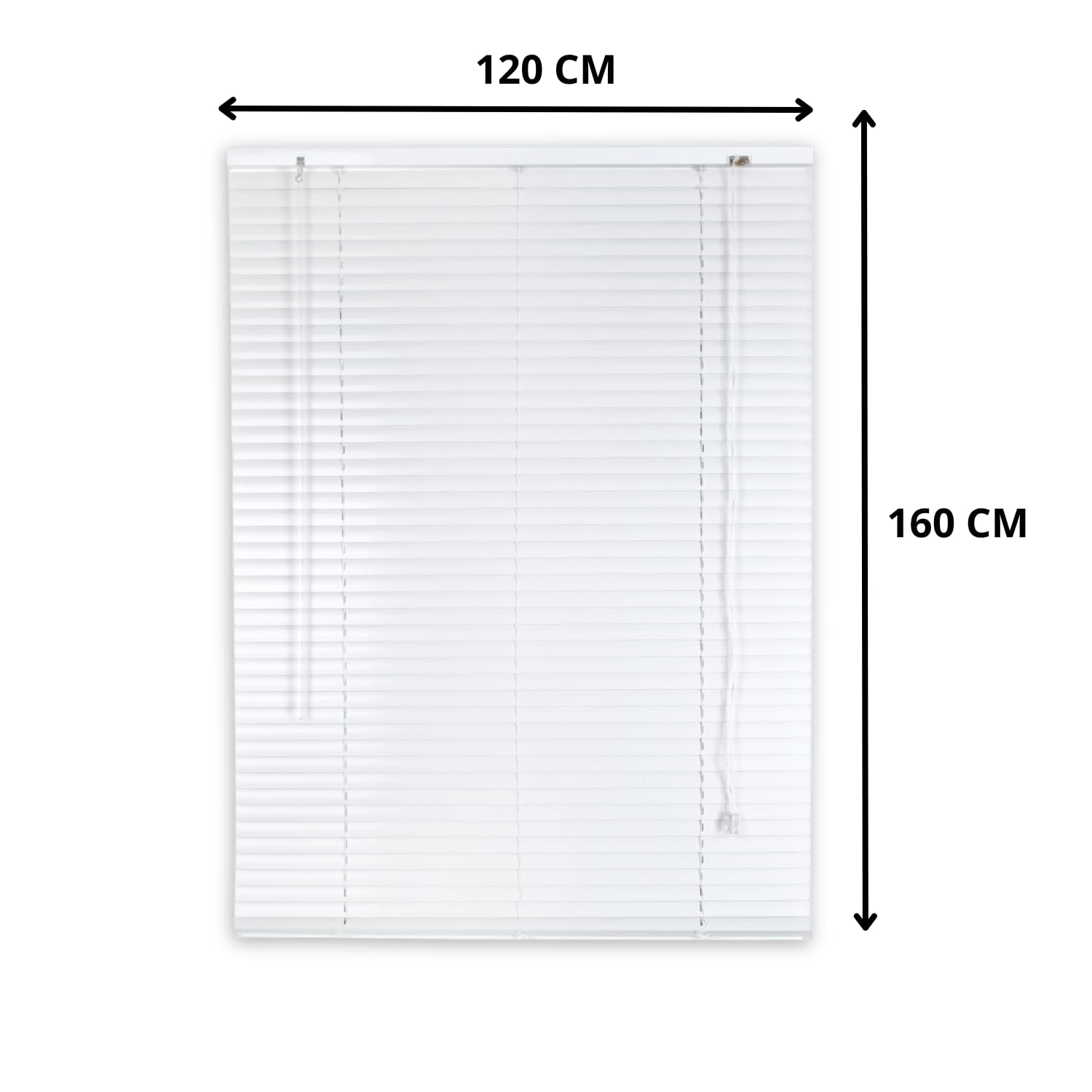 Veneziana PVC Vari Colori Lamelle Regolabili Varie Misure Privacy Protezione Solare Casa Ufficio Colore: Bianco, Misura : 120 x 160