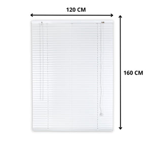 Veneziana PVC Vari Colori Lamelle Regolabili Varie Misure Privacy Protezione Solare Casa Ufficio Colore: Bianco, Misura : 120 x 160