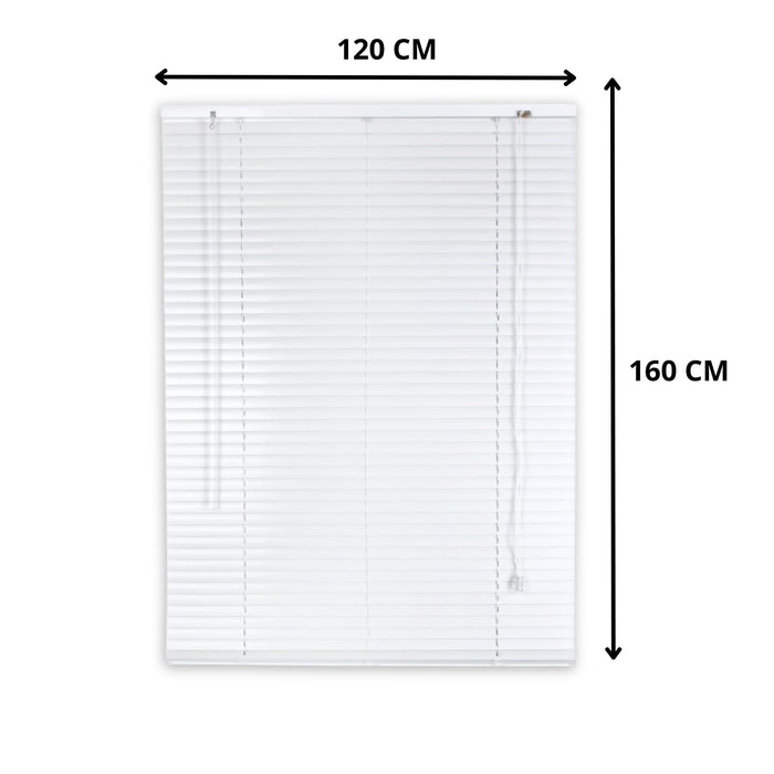 Veneziana PVC Vari Colori Lamelle Regolabili Varie Misure Privacy Protezione Solare Casa Ufficio Colore: Bianco, Misura : 120 x 160