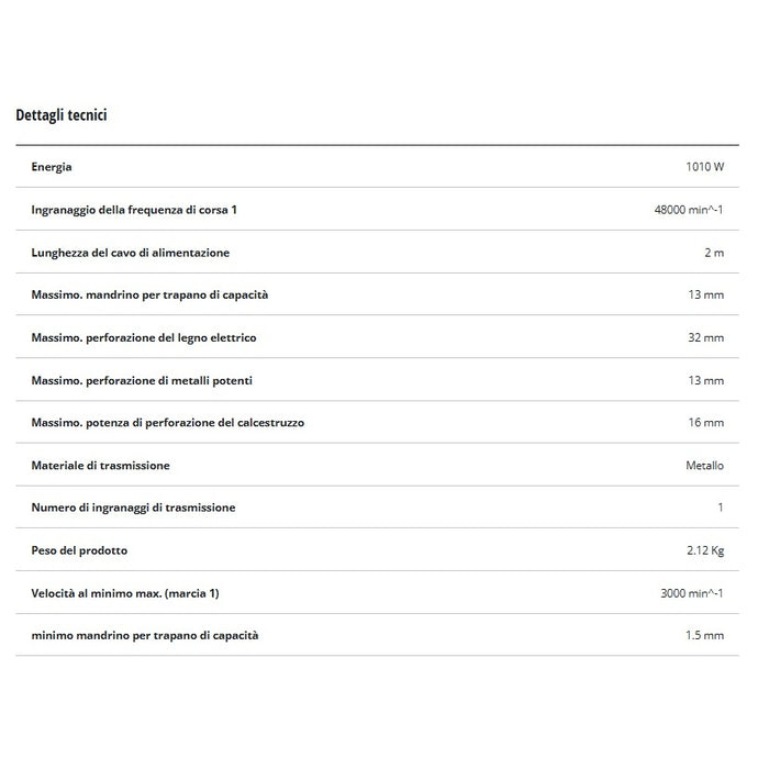 TRAPANO A PERCUSSIONE TC-ID 1000 E 1010W