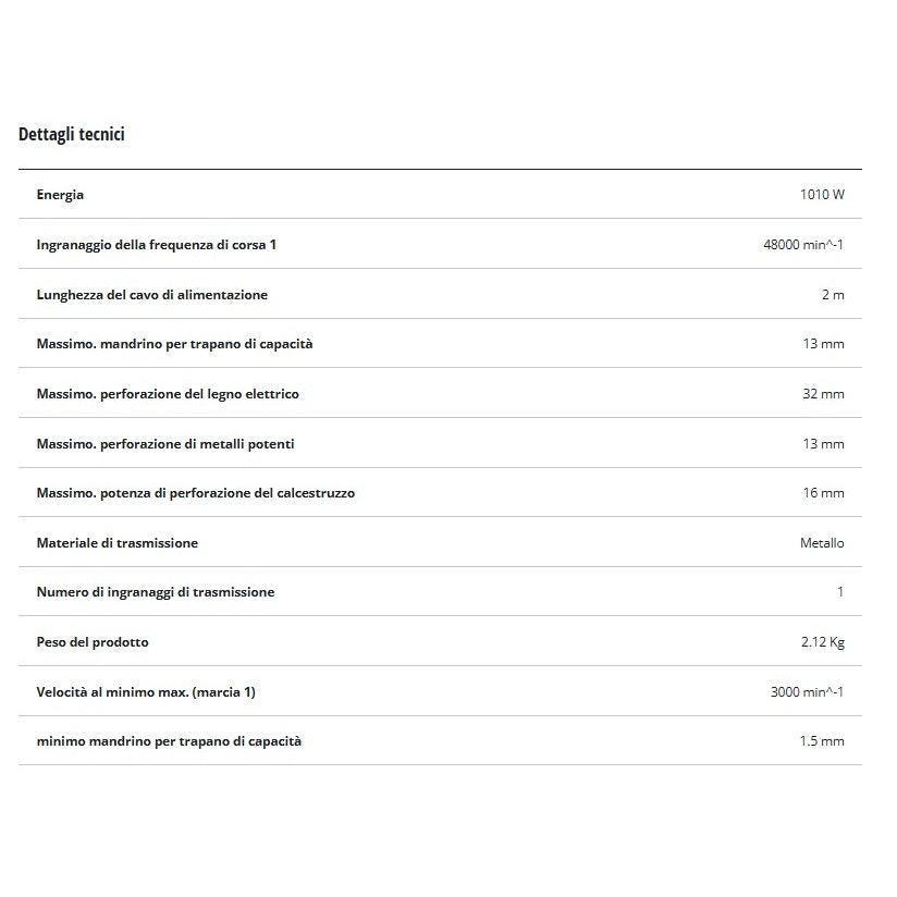 TRAPANO A PERCUSSIONE TC-ID 1000 E 1010W