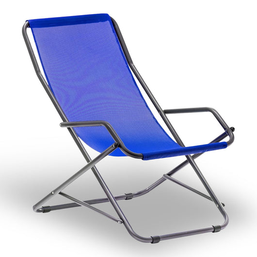 Sdraio dondolina Creta in tubo di acciaio verniciato con telo in pvc blu