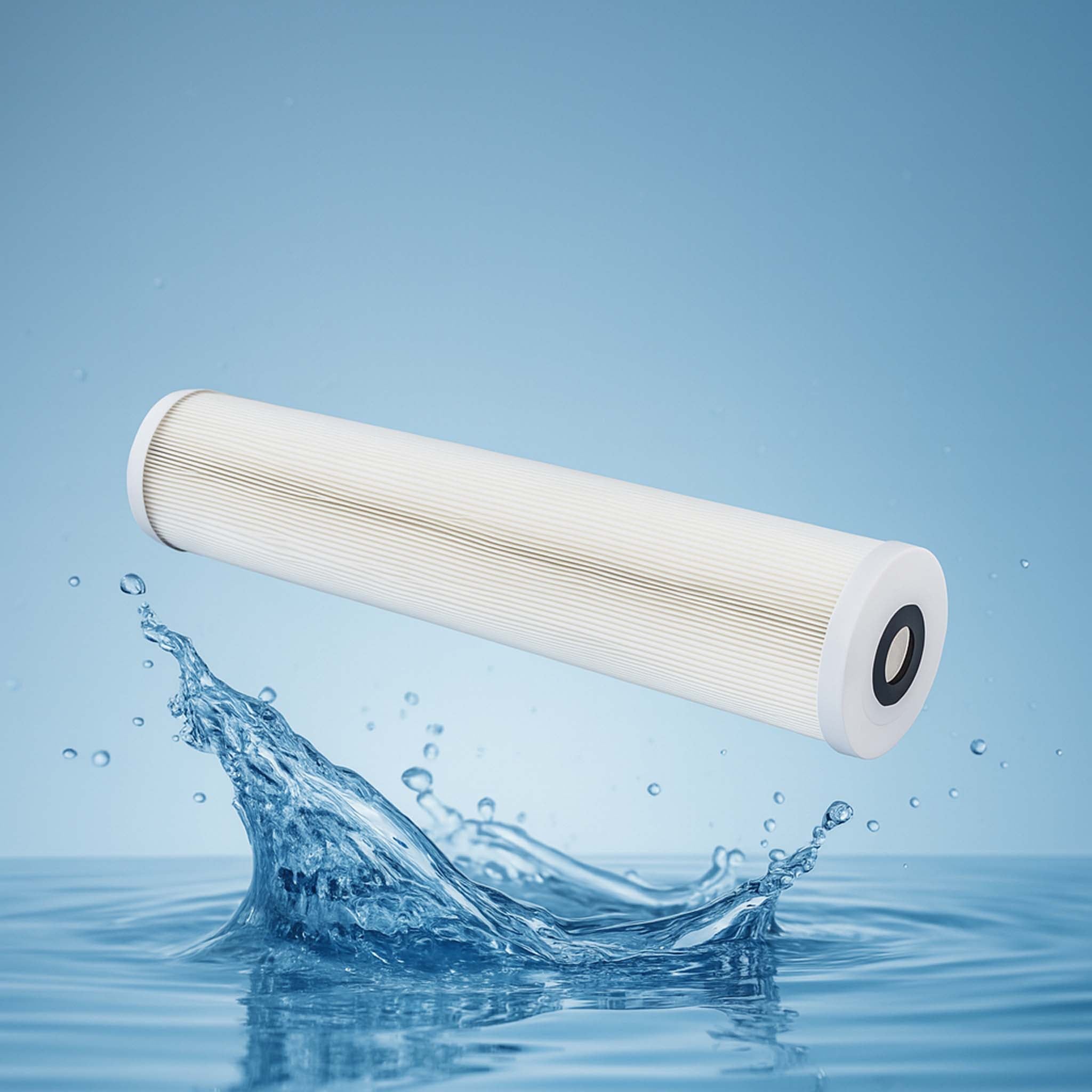 Naturewater Cartuccia filtrante a pieghe 20'', filtro a cartuccia, filtrazione dell'acqua potabile, filtraggio acqua domestica