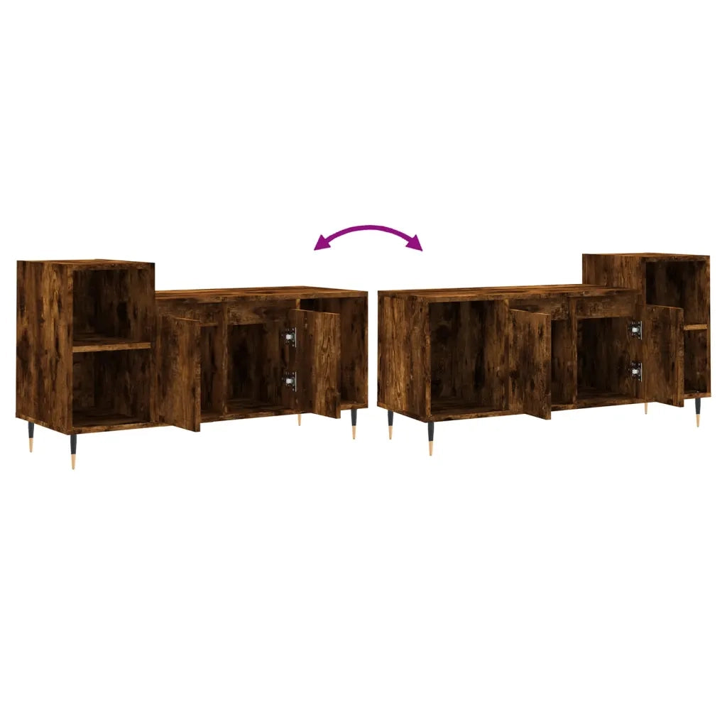 Mobile TV Rovere Fumo 100x35x55 cm in Legno Multistrato 831313