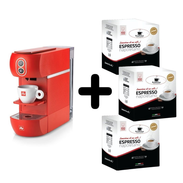 ILLY Macchina Da Caffè A Cialda 44mm Rossa + Caffe Napoletano 150 Cialde