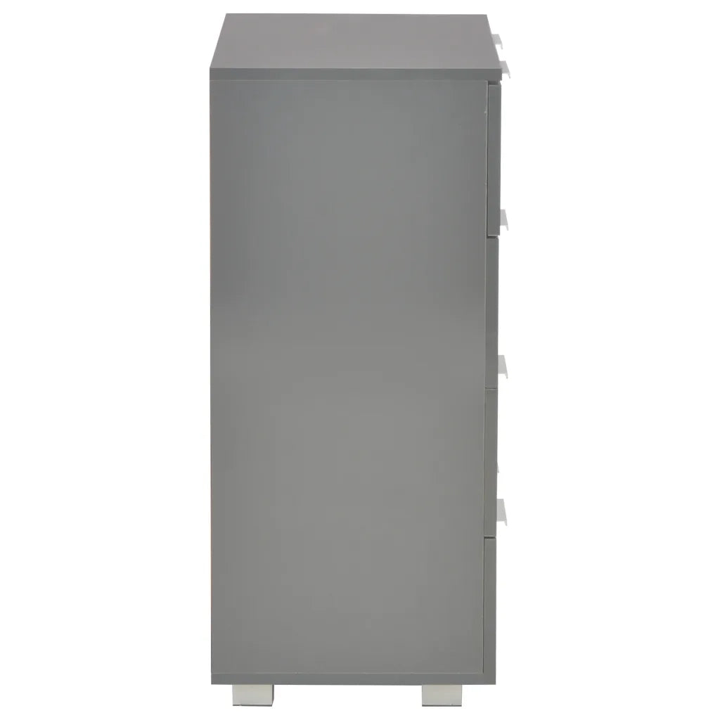 Credenza Grigio Lucido 60x35x80 cm in Legno Multistrato 283714