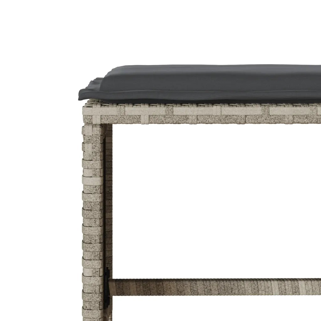 Set Divano da Giardino 4pz | Set Salotto da Giardino con Cuscini Grigio Chiaro Polyrattan