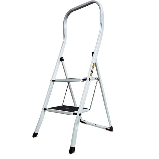 Drabest Premium Scaletta In Acciaio Per Casa E Ufficio – Portata Scala Domestica 150 Kg – 2 Gradini