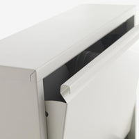 Scarpiera Salvaspazio Slim Metallo 3 Ante Vari Colori Dimensioni 105 x 50 x 15 cm Ripiani a Ribalta Sincronizzati Porta Scarpe Assemblata Ingresso Camera Colore: Bianco