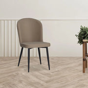 Set 4 Sedie Barka in tessuto tortora con piedi neri – Comfort morbido e design