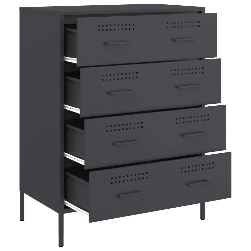 Credenza | Madia | Buffet da pranzo | Armadio da pranzo Antracite 68x39x89 cm in Acciaio