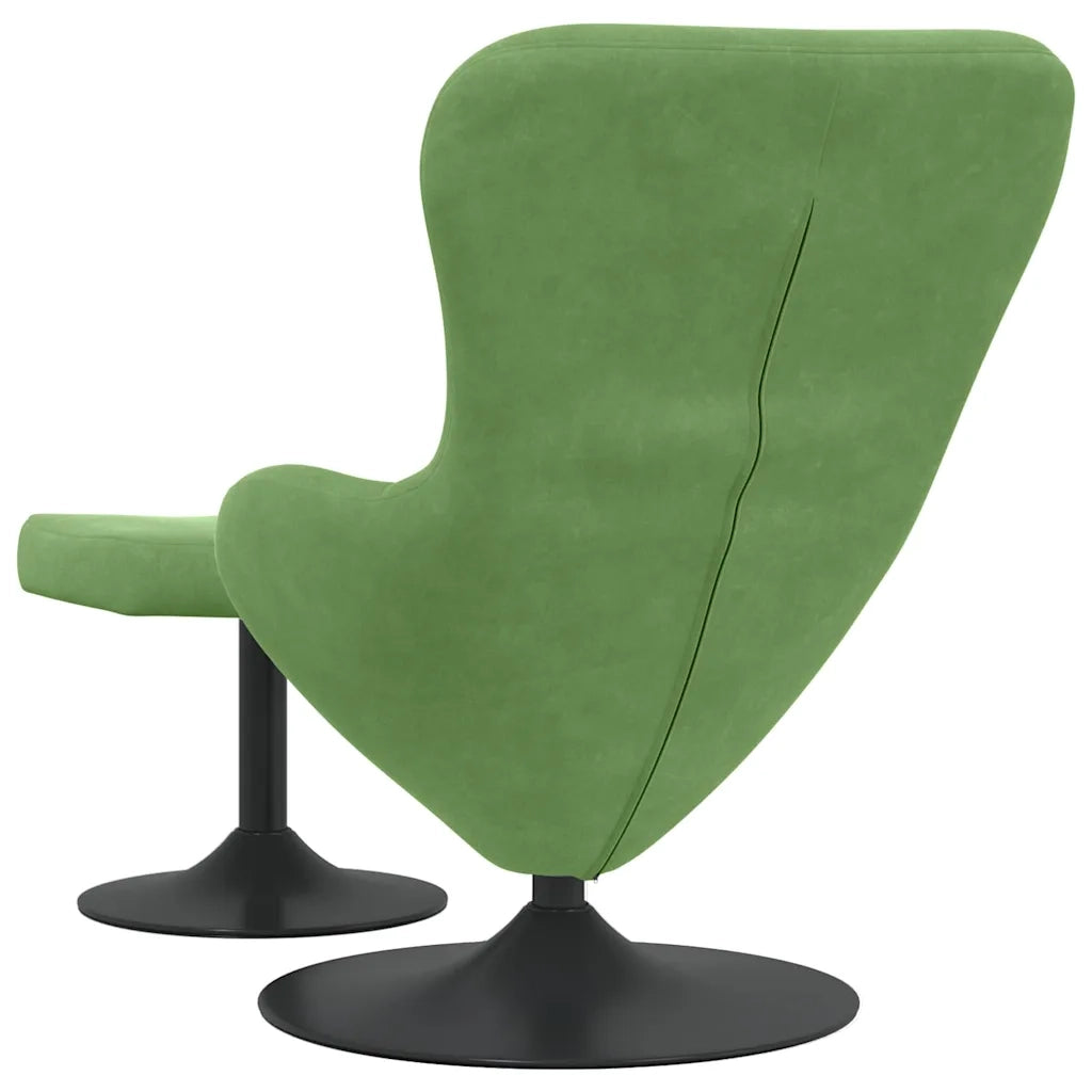 Sedia Egg con Pouf Verde chiaro Velluto 42002747