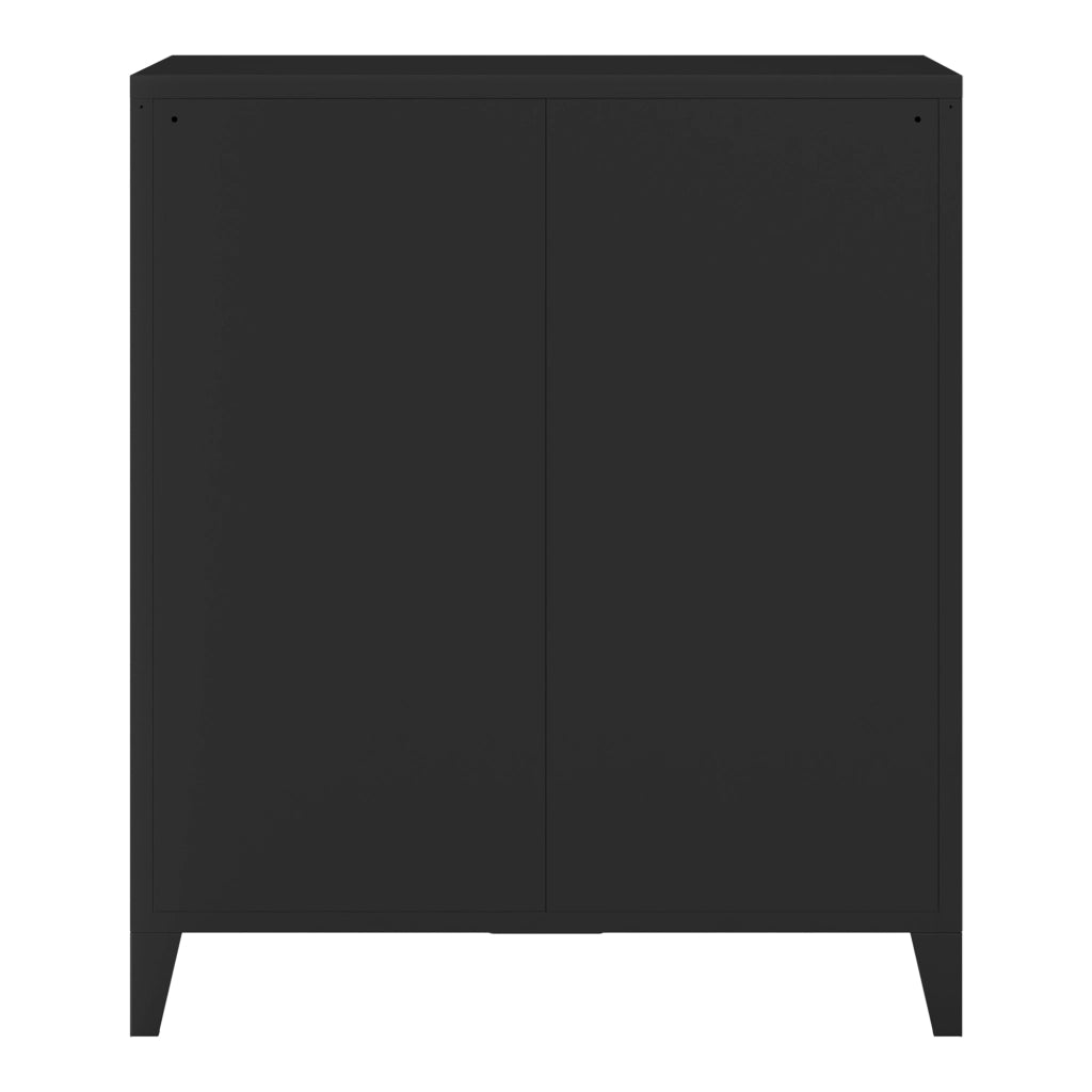 Cassettiera Hämeenlinna Comò in Acciaio con 4 Cassetti 92 x 80 x 40 cm Nero [en.casa]