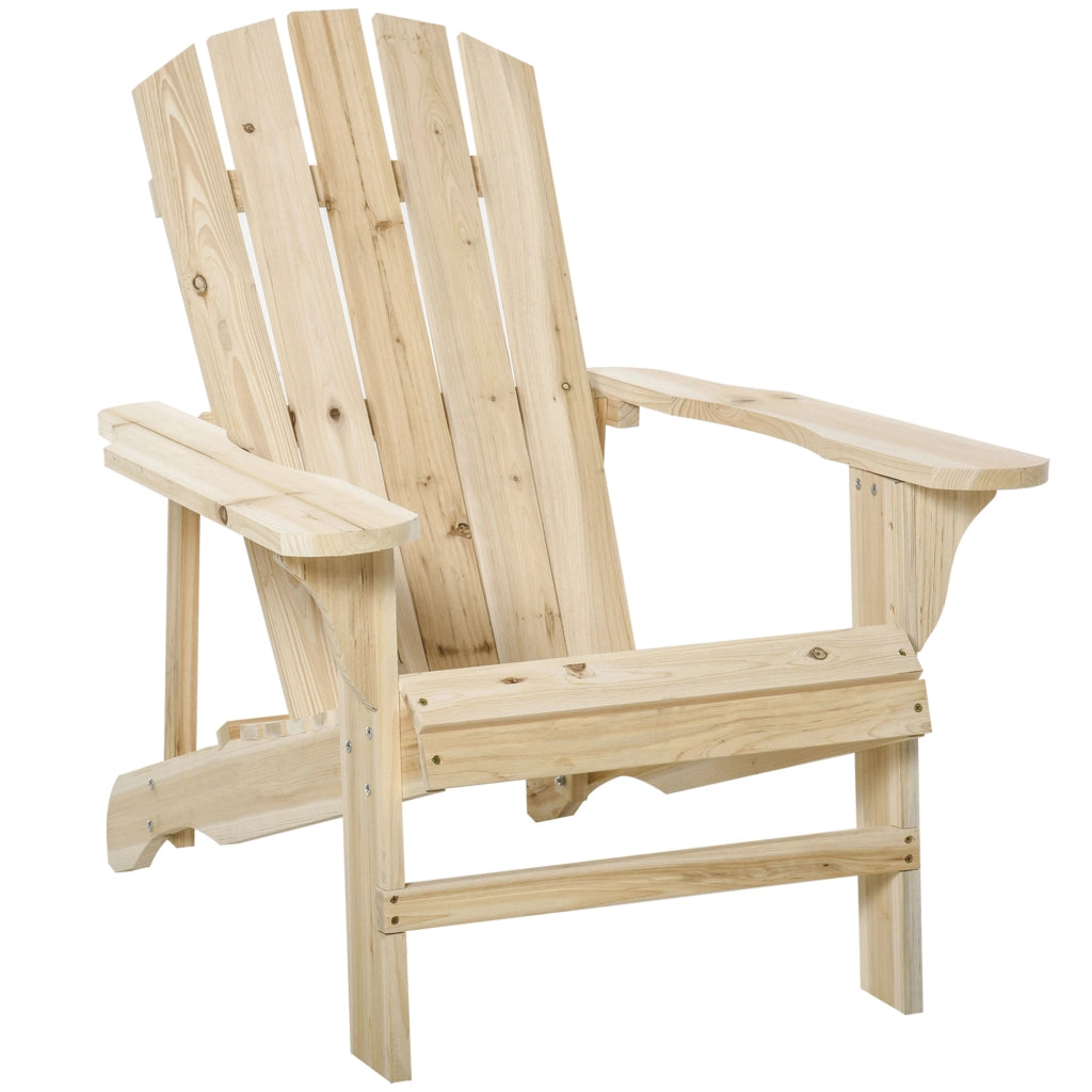 Sedia Adirondack in legno impermeabile; schienale alto e braccioli; comoda sedia da giardino