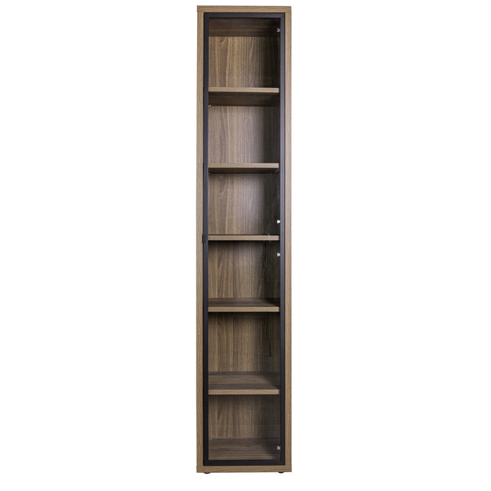 ANTA IN VETRO CON TELAIO IN ALLUMINIO NERO PER LIBRERIA SERIE DAVINCI CM.37,5X209,5H.
