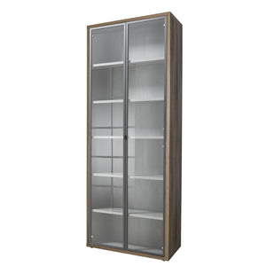 ANTA IN VETRO CON TELAIO IN ALLUMINIO NERO PER LIBRERIA SERIE DAVINCI CM.37,5X209,5H.