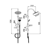 COLONNA DOCCIA MALI H102,4CM CROMO REGOLABILE