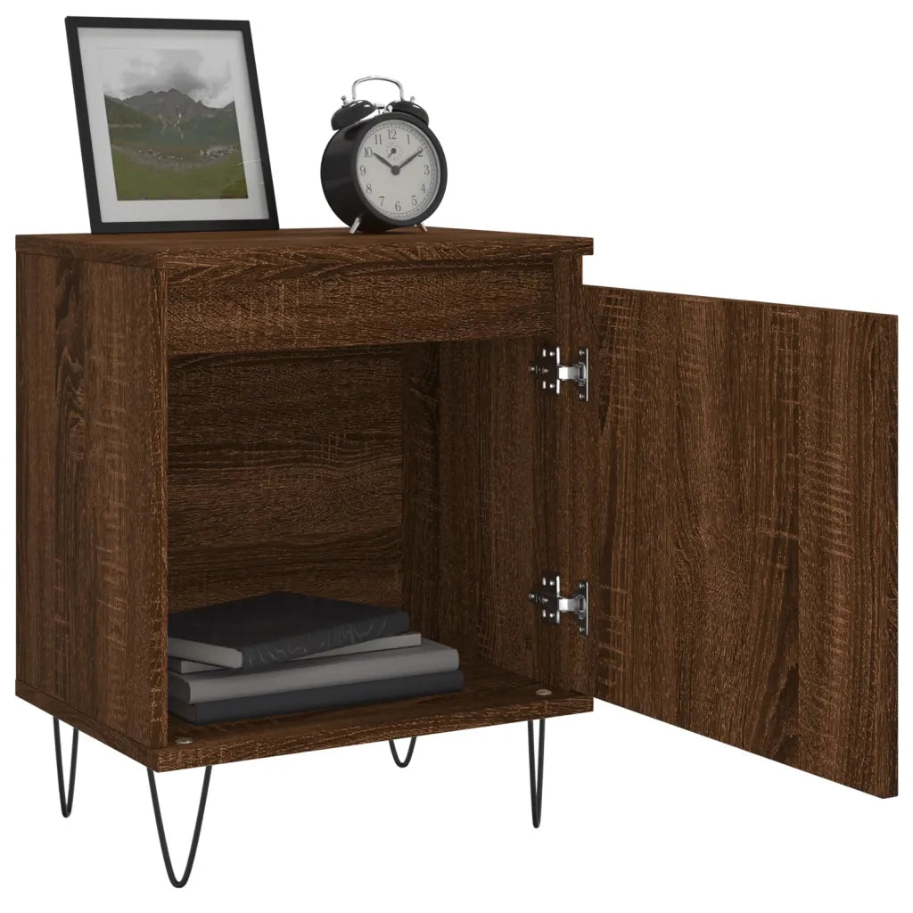 Comodino Rovere Marrone 40x30x50 cm in Legno Multistrato 826842