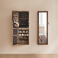 Valora ARMADIETTO PORTAGIOIE SPECCHIATO Appeso a parete in velluto marrone rustico