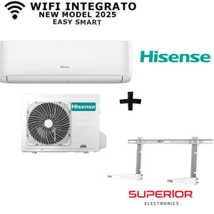 Hisense Easysmart 12000 BTU R32 2025 Wi-Fi integrato+Superior Staffa Universale