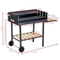 BARBECUE A CARBONE CON DOPPIA GRIGLIA 116X56 CM GAUCHO