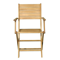 SEDIA PIEGHEVOLE LEGNO DI ACACIA CON BRACCIOLI 54X51,5X87 CM