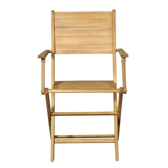 SEDIA PIEGHEVOLE LEGNO DI ACACIA CON BRACCIOLI 54X51,5X87 CM