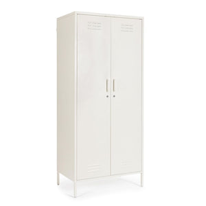 MOBILE METALLO A 2 ANTE CAMBRIDGE BIANCO CREMA 50X80X185H CM