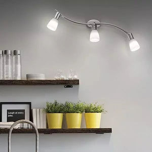 APPLIQUEPARETE/PLAFONIERASOFFITTO ORIENTABILE A 3 LUCI SNAKE IDEALLUX