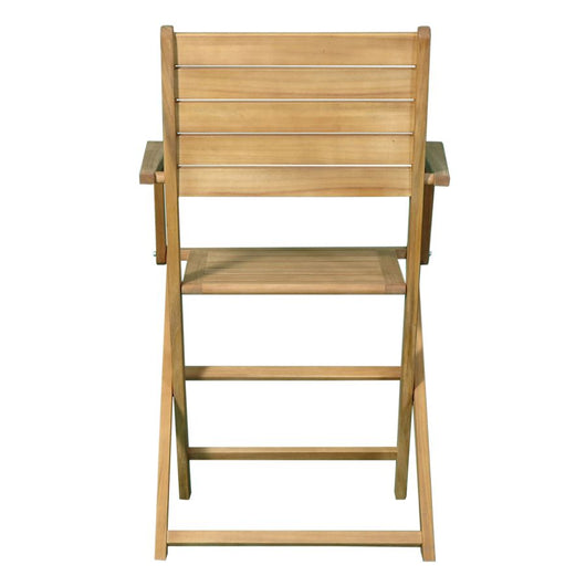 SEDIA PIEGHEVOLE LEGNO DI ACACIA CON BRACCIOLI 54X51,5X87 CM