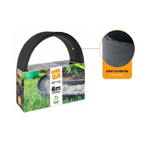 BORDURA GIARDINO 6M TETRAPAK ANTRACITE CON 5 PICCHETTI ARTPLAST