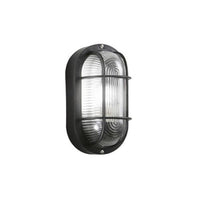 PLAFONIERA SOFFITTO/APPLIQUE PARETE OVALE DA ESTERNO NERA 1XE27 TURTLE FAN