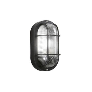 PLAFONIERA SOFFITTO/APPLIQUE PARETE OVALE DA ESTERNO NERA 1XE27 TURTLE FAN