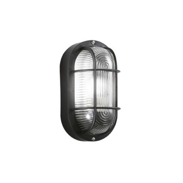 PLAFONIERA SOFFITTO/APPLIQUE PARETE OVALE DA ESTERNO NERA 1XE27 TURTLE FAN