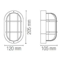 PLAFONIERA SOFFITTO/APPLIQUE PARETE OVALE DA ESTERNO NERA 1XE27 TURTLE FAN