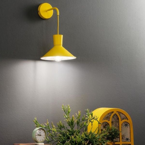 APPLIQUE DA PARETE GIALLA ELIO ONDALUCE