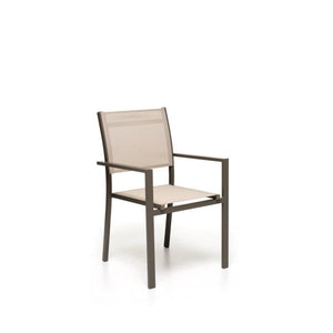 SEDIA CON BRACCIOLI MARRONE SCURO E TORTORA 61X57X87 CM OTRANTO