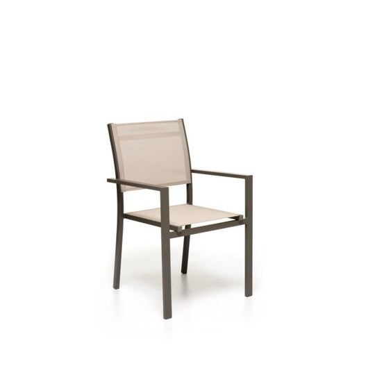 SEDIA CON BRACCIOLI MARRONE SCURO E TORTORA 61X57X87 CM OTRANTO