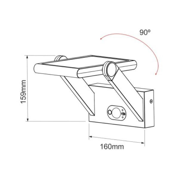 LAMPADA A RICARICA SOLARE CON SENSORE DI MOVIMENTO PROA BENEITO
