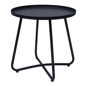 TAVOLINO DA GIARDINO ESTERNO ROTONDO ANTRACITE IN FERRO D45X48H CM RIGAMONTI