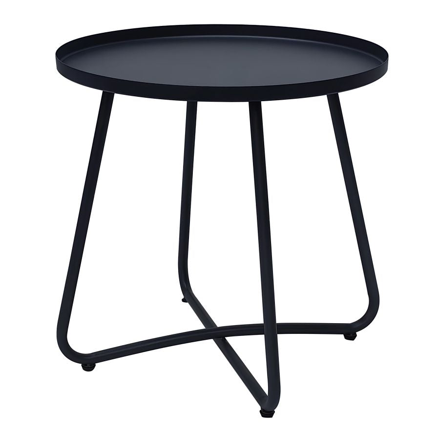 TAVOLINO DA GIARDINO ESTERNO ROTONDO ANTRACITE IN FERRO D45X48H CM RIGAMONTI