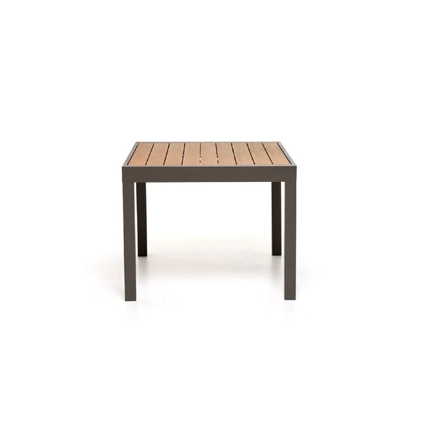 TAVOLO DA GIARDINO ESTERNO ALLUNGABILE MARRONE SCURO E ALLUMINIO 90/180X90 CM OT
