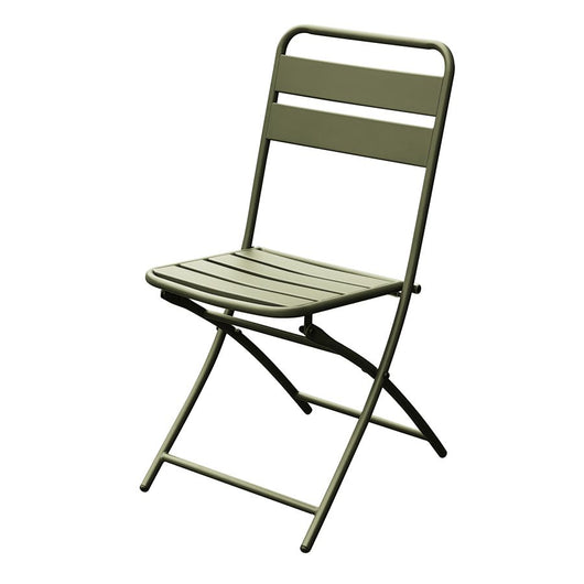 SEDIA PIEGHEVOLE DA GIARDINO ESTERNO VERDE OLIVA A LISTELLI 44X54X85 CM RIGAMONT