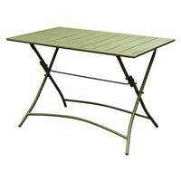 TAVOLO RETTANGOLARE PIEGHEVOLE DA GIARDINO ESTERNO VERDE OLIVA A LISTELLI