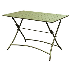TAVOLO RETTANGOLARE PIEGHEVOLE DA GIARDINO ESTERNO VERDE OLIVA A LISTELLI