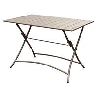 TAVOLO DA GIARDINO PIEGHEVOLE RETTANGOLARE BRONZO A LISTELLI 110X70X73 CM